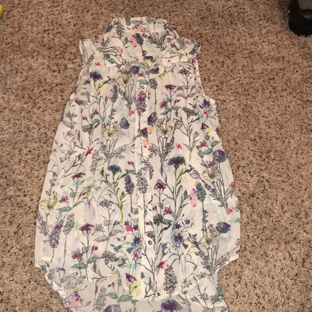 H&M button down sheer top size 2